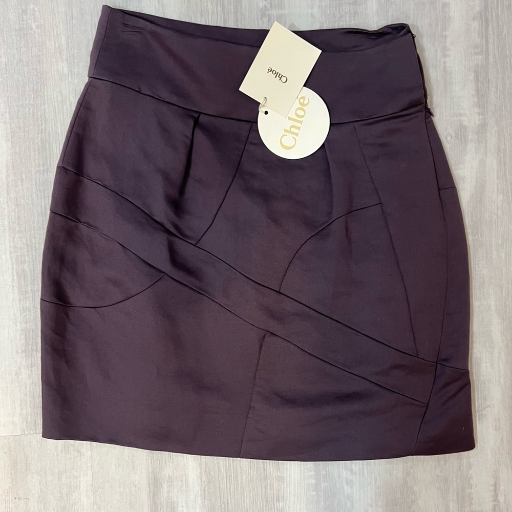 Chloe NWT Violet Silk Mini Skirt Small / 36